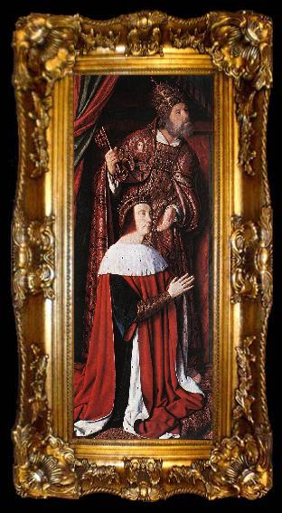 framed  Master of Moulins Pierre de Bourbon and his Patron Saint, ta009-2